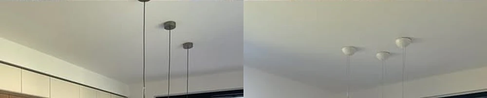 Dettaglio di corpi illuminanti a sospensione